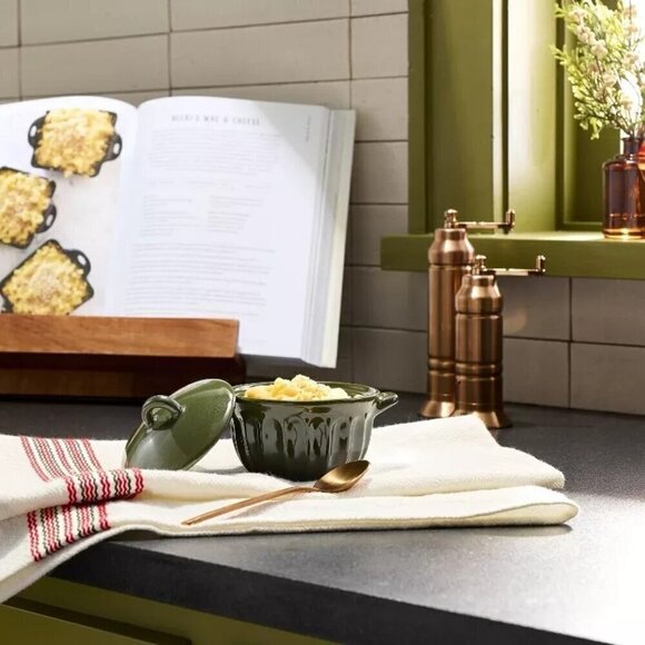 Hearth & Hand Magnolia‎ Scallop Stoneware Ramekin with Lid Green Christmas 2024 - Picture 2 of 5